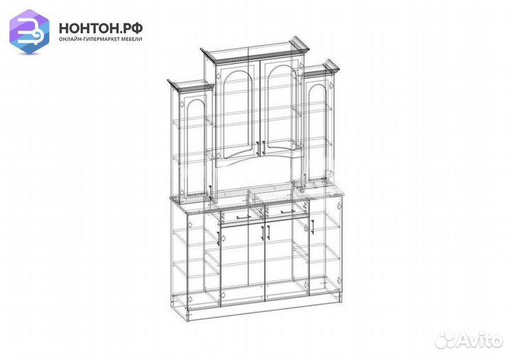 Буфет Констанция 4-х створчатый джинс