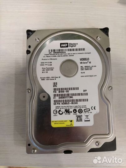 Жесткий диск western digitall 80 gb