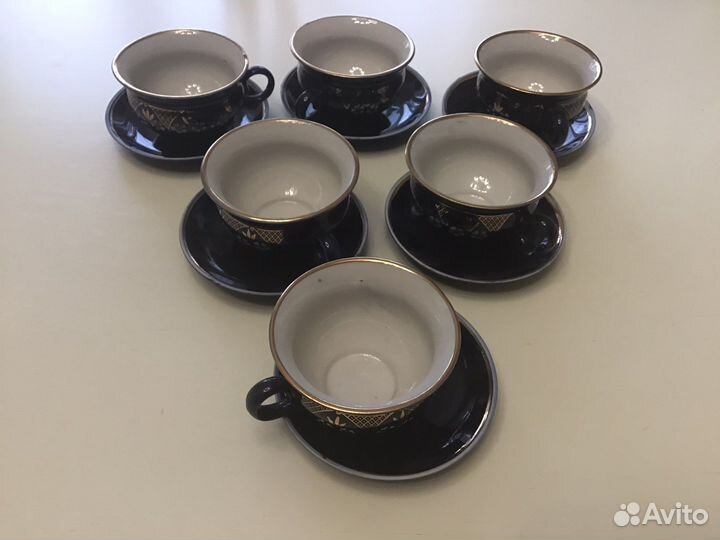 Набор синей посуды кобальт