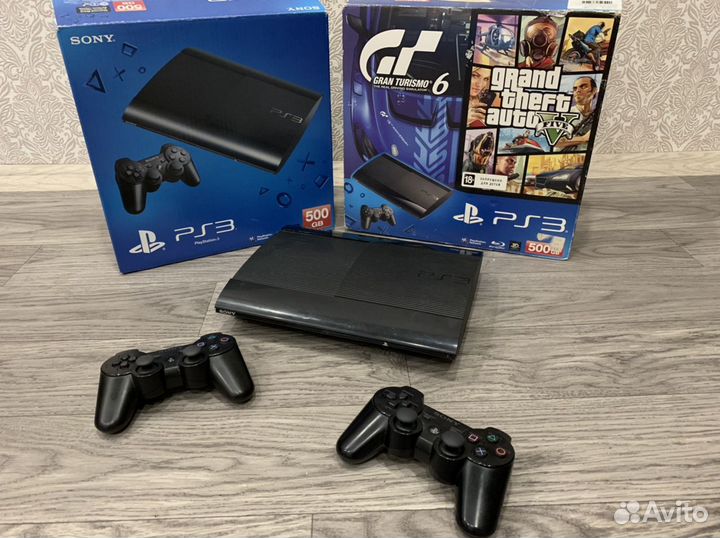 PS3 500гб+40игр+любые игры+2 джоя