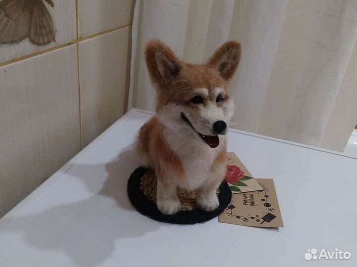 Валяная интерьерная игрушка вельш-корги пемброк