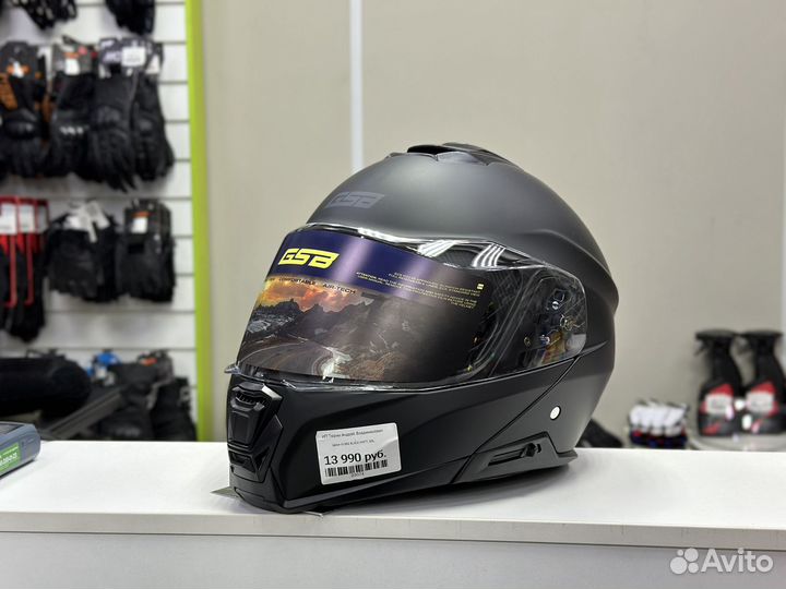 Мотошлем модуляр GSB G-362 матовый