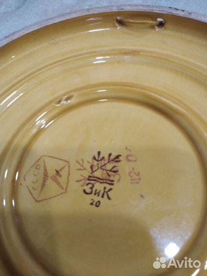 Настенная тарелка панно Мишка-штангист, 1980г