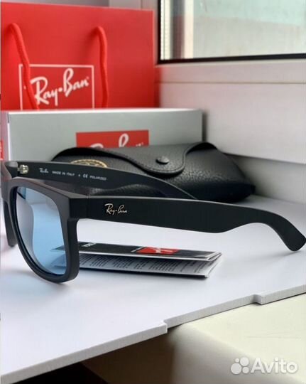 Очки ray ban Justin polaroid голубые