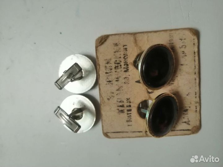 Винтажные запонки СССР, с ониксом