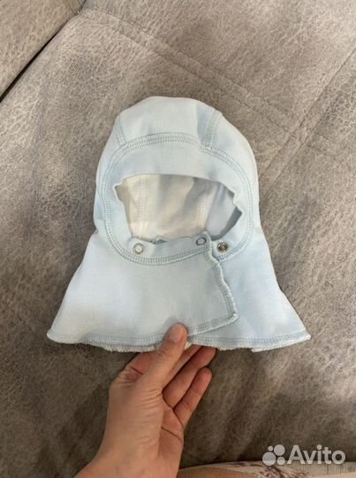 Шапка-шлем голубая 40-42р