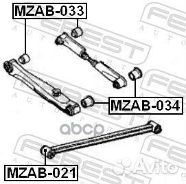 Сайлентблок задней поперечной тяги febest mzab