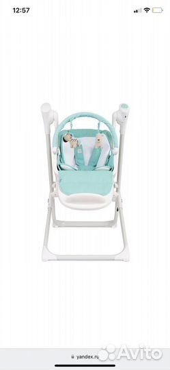 Стульчик для кормления 2в1 с качелями