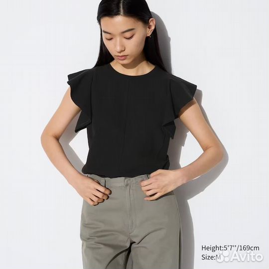 Блузка женская Uniqlo Women Ruffle Sleeve T-shirt