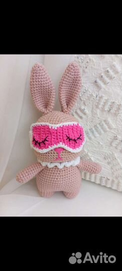Зайка, Игрушки ручной работы, вязаный, крючком