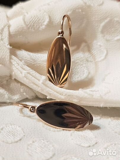 Золотые серьги Лапти 583 СССР