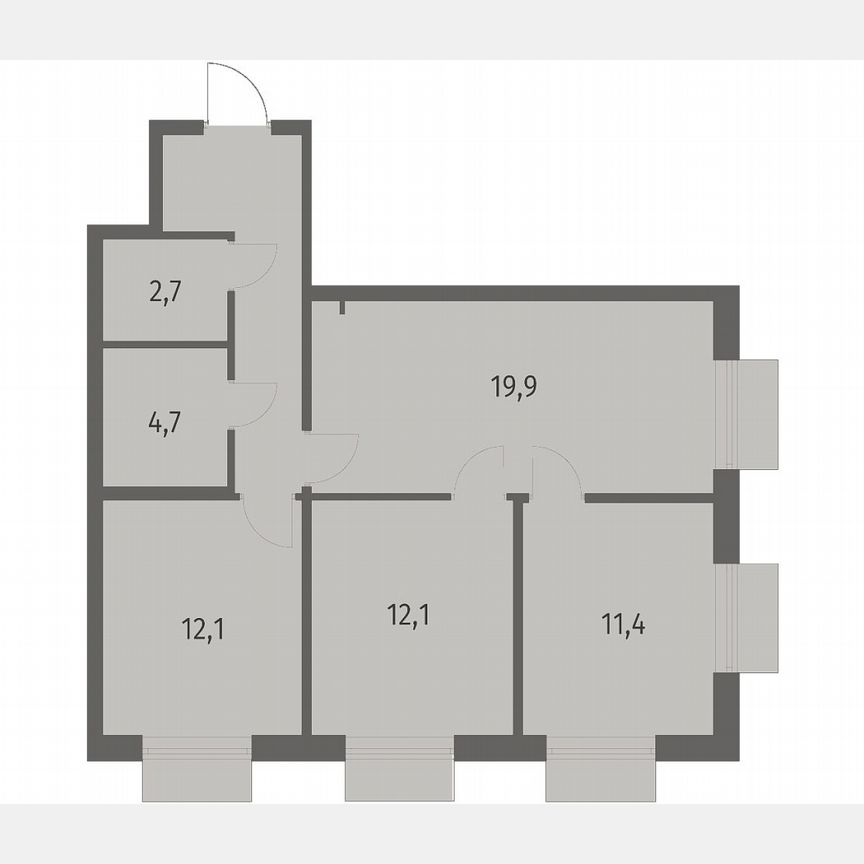 3-к. квартира, 71,4 м², 5/12 эт.