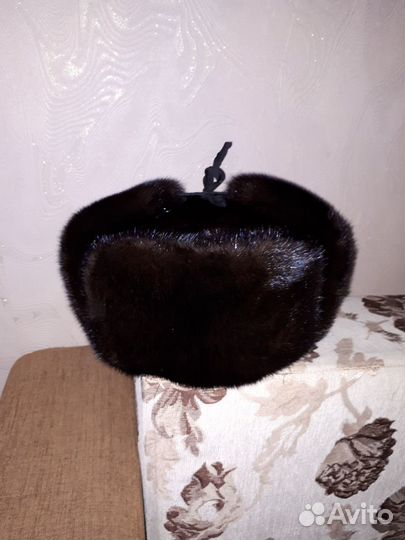 Норковая шапка-ушанка мужская