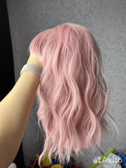 Парик розовый