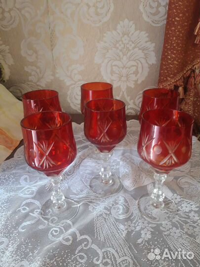 Фужеры цветной хрусталь