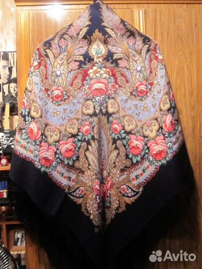 Павловопосадский платок шерсть 146 см