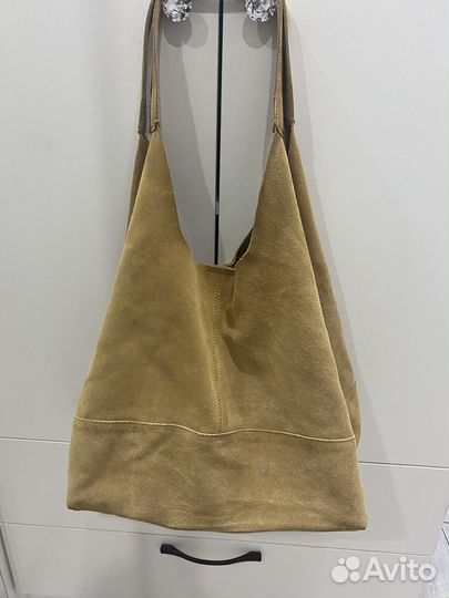 Замшевый шоппер Mango