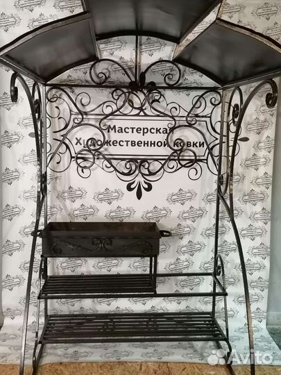 Мангал с печью под казан и крышей под заказ