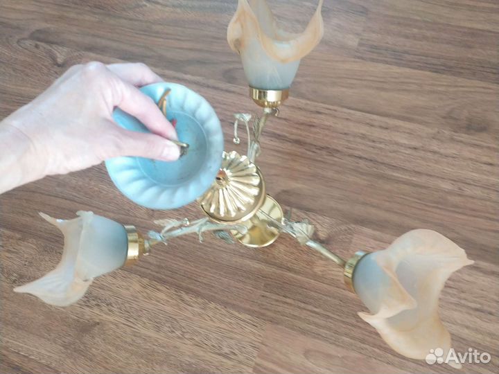 Люстра потолочная 3-х рожковая под бронзу