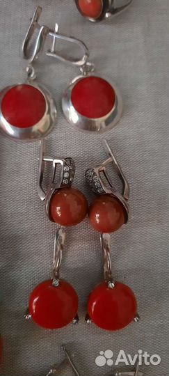 Бусы,серьги,браслет с кораллом