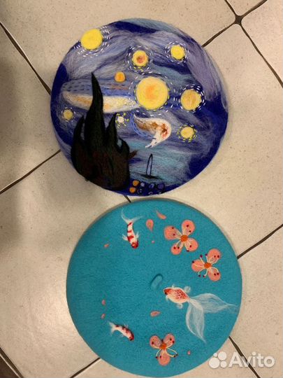 Беретки - дизайнерские шерсть