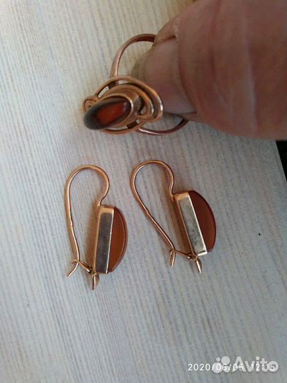 Серьги, кольцо