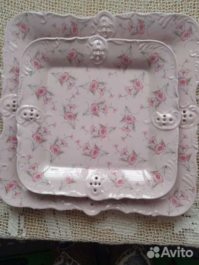 Посуда из розового фарфора