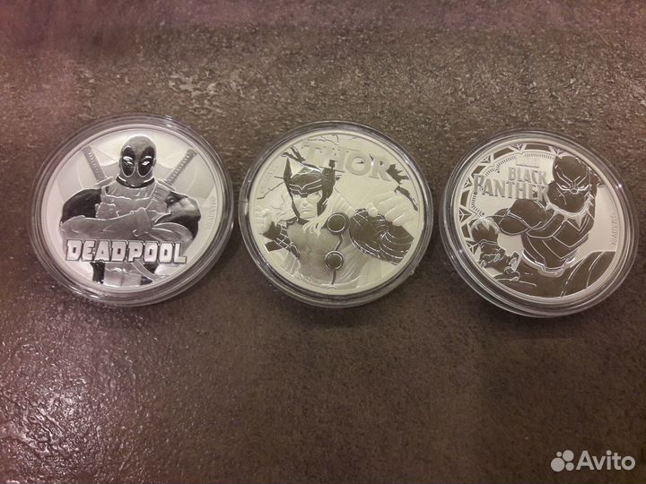 Тувалу Marvel дедпул, Тор, Черная пантера Серебро