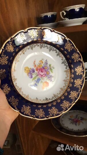 Набор столовой посуды кобальт полевой цветок