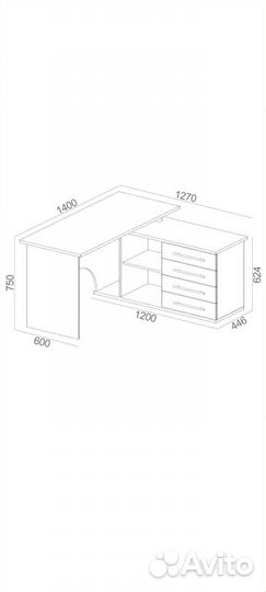 Угловой Письменный стол, компьютерный стол, б-у