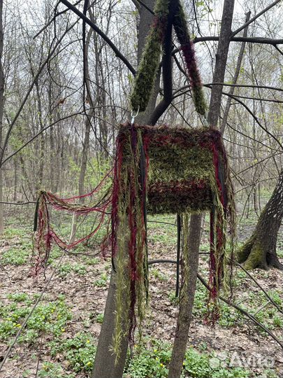 Вязаная сумка мох/тина/травка разноцветная