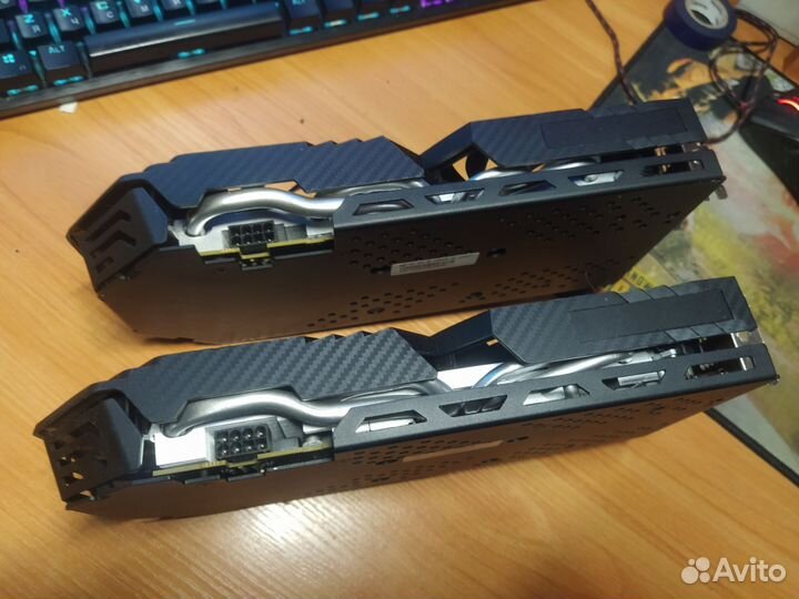 2 видеокарты rx 590 gme 8 gb gddr5 256 bit