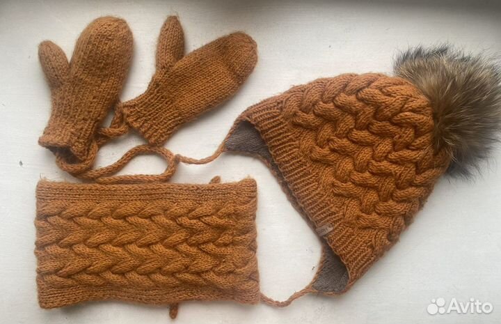 Комплект шапка+снуд+рукавицы