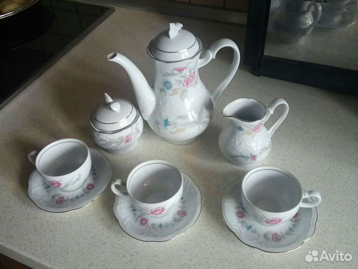 Сервиз кофейный фарфоровый гдр