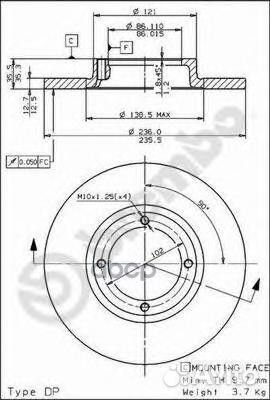 Диск тормозной Standard перед 08782210 Brembo