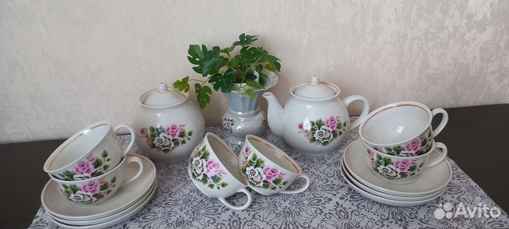 Сервиз чайный Песочное новый СССР (винтаж)