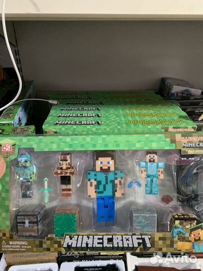 Крутой набор фигурок Маинкрафт 5 штук+вещи