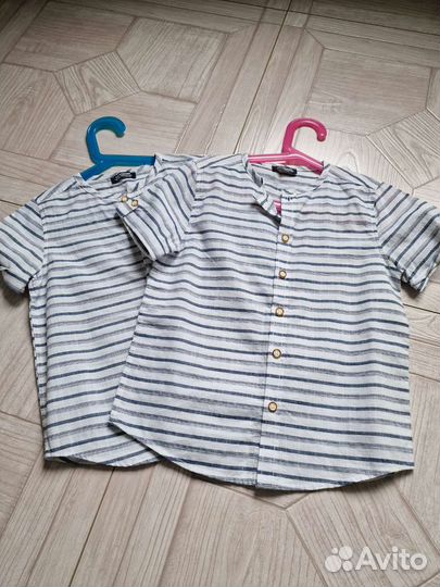 Рубашка детская льняная, размеры 4-5 и 5-6