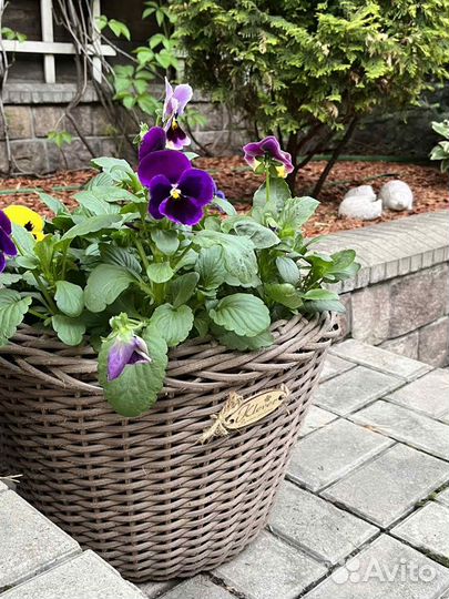 Кашпо из искусственного ротанга