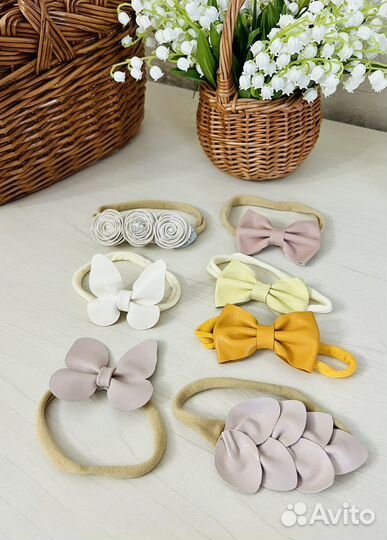 Бантики повязки на голову для малышки