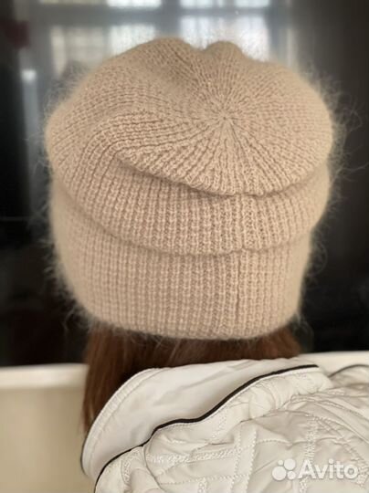 Шапка вязаная зимняя двойная