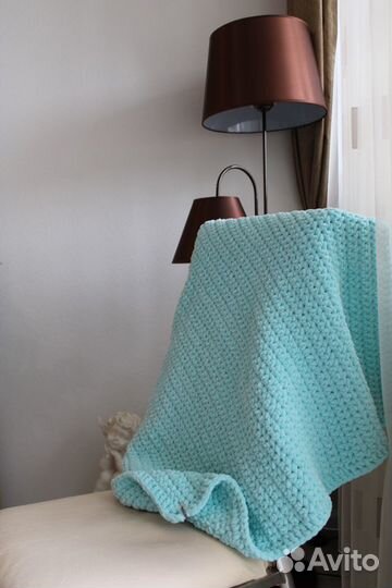 Плед детский вязаный ручная работа 80х80