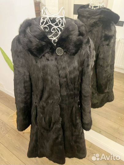 Шуба норковая с капюшоном