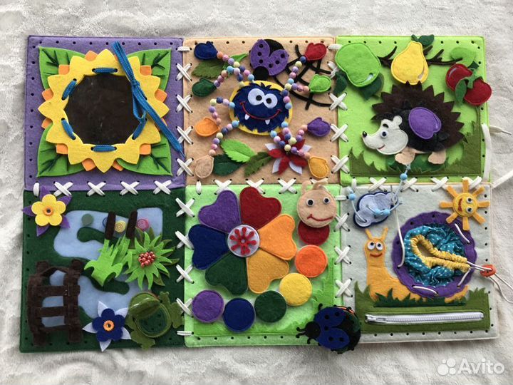 Мягкий бизиборд конструктор (кубик/коврик/бортик)