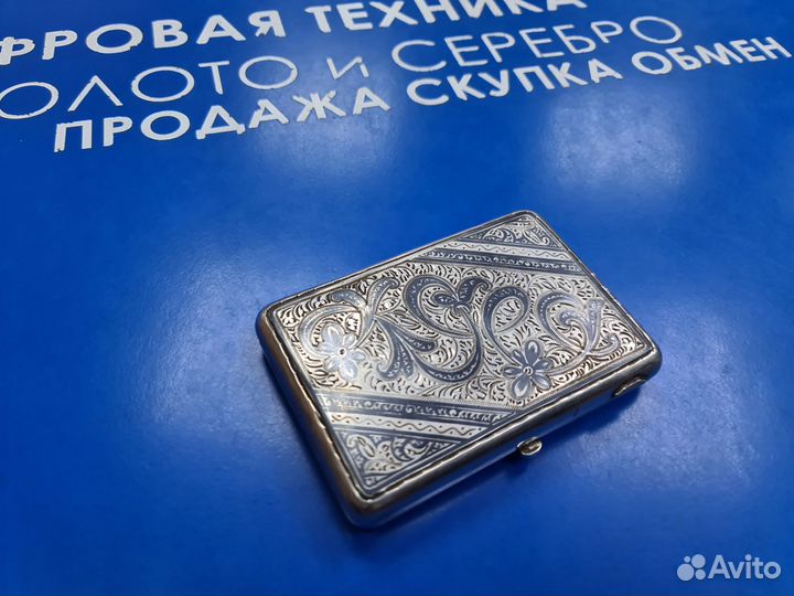 Портсигар серебряный