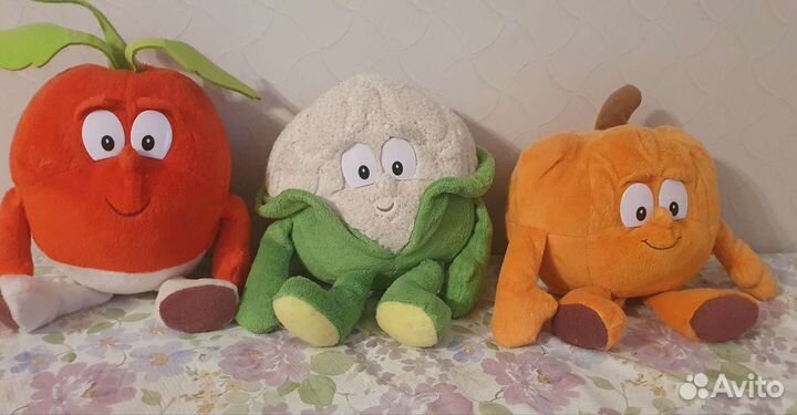 Мягкие игрушки овощи и фрукты