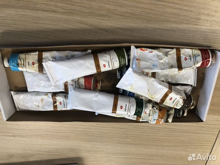 Масляные краски Сонет + деревянная палитра