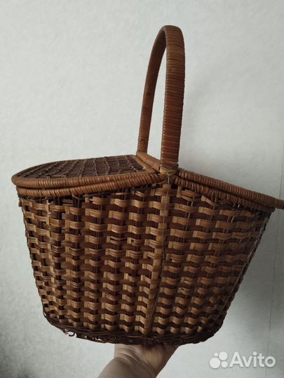 Корзина для пикника или сада из натуральной лозы