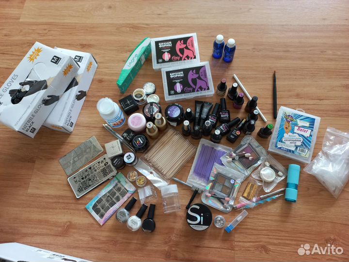 Набор для маникюра, база, топ, гель, втирка, перч