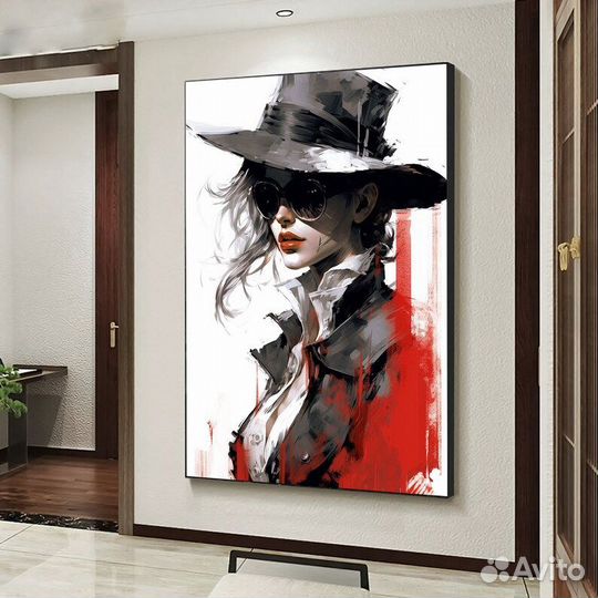 Современное искусство картина девушка Яркие эмоции